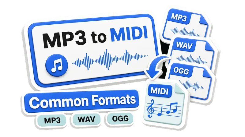 AI audio to MIDI converter- mp3 to midi, wav to midi, and more