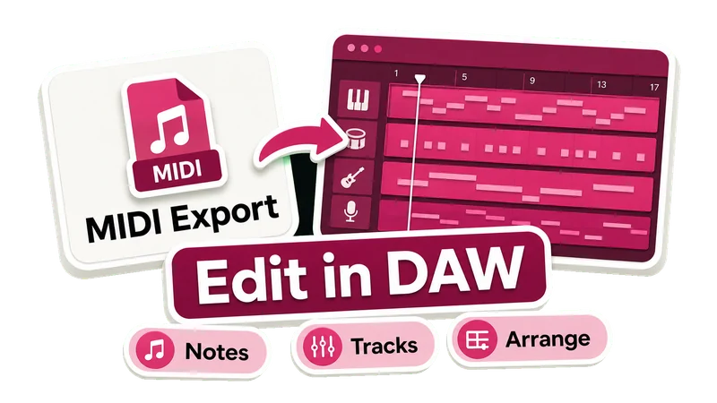 AI audio to MIDI converter- download midi and edit in your daw
