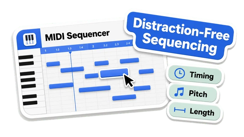 Online MIDI editor- sequenciamento sem distrações