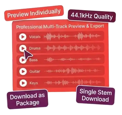 Professional Multi-Track Preview & Export